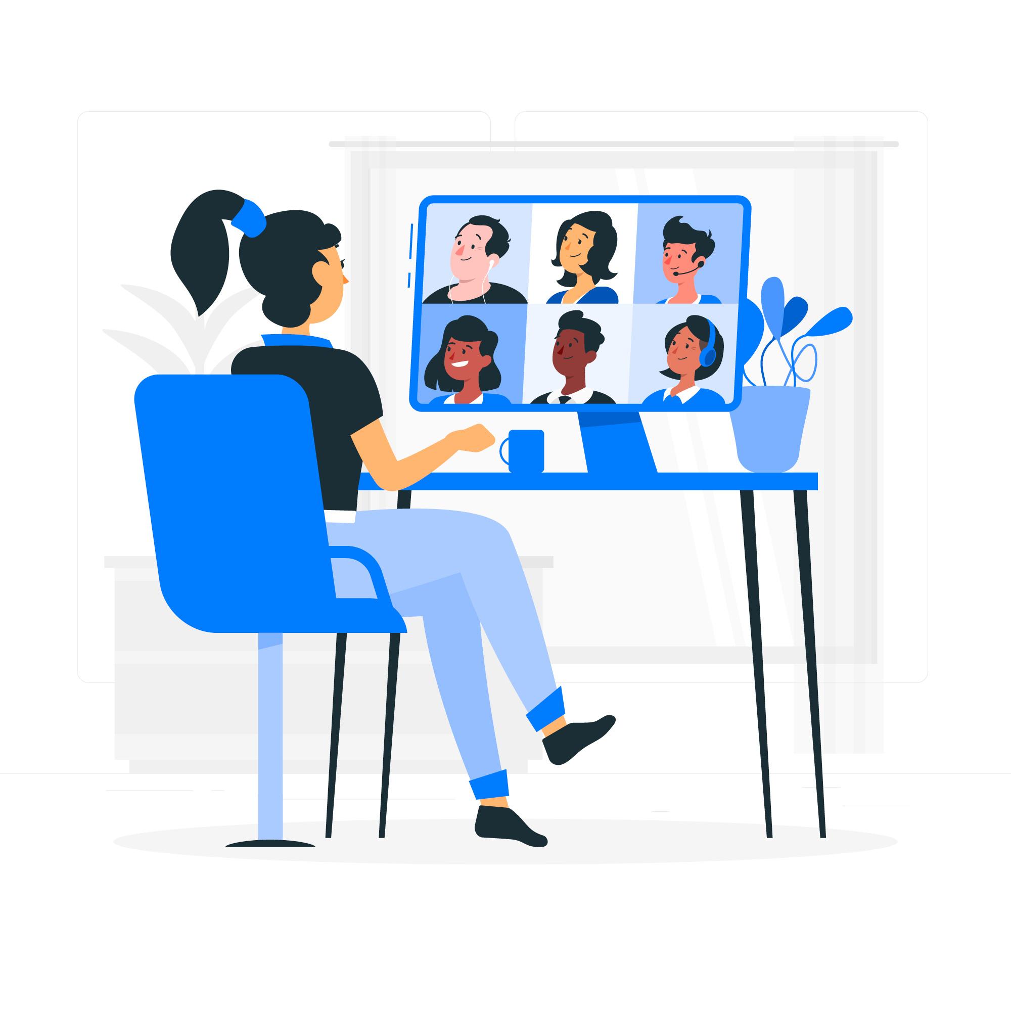 a girl sitting on chair and working on desktop